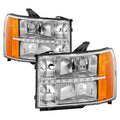 SPYDER xTune GMC Sierra 07-13 Headlights with Daytime LED Running Light - Chrome HD-JH-GSIE07-LED-C 9037436
