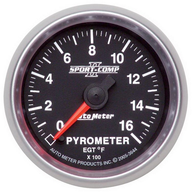 AutoMeter Sport-Comp II Full Sweep Electronic 52mm 0-1600 degree F Pyrometer Gauge 3644