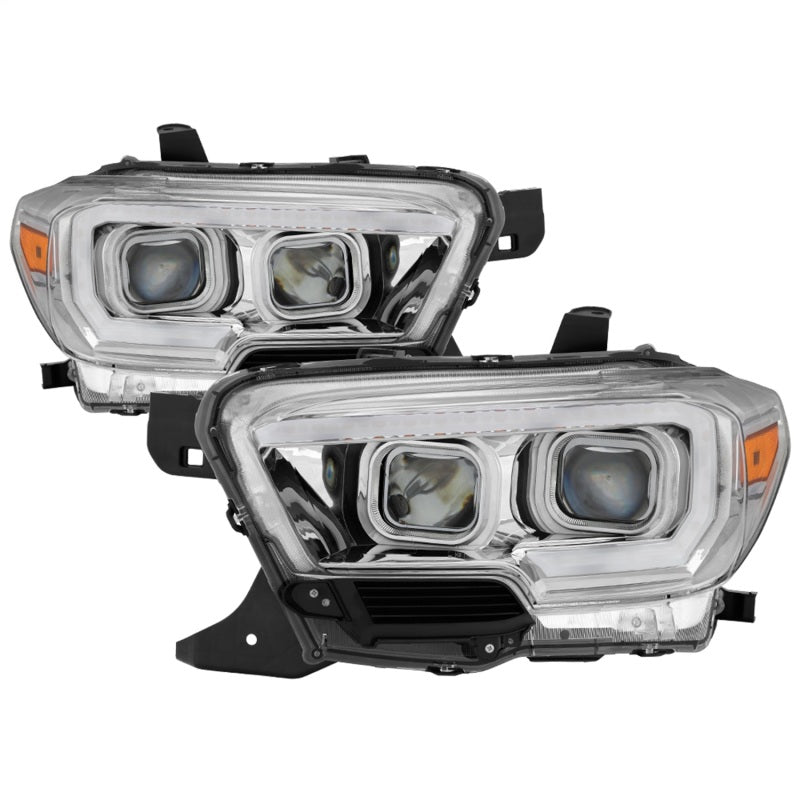 SPYDER xTune 16-18 Toyota Tacoma SR/SR5 DRL Proj Headlights w/Turn Signal - Chrm (PRO-JH-TTA16-SR-C) 9043017