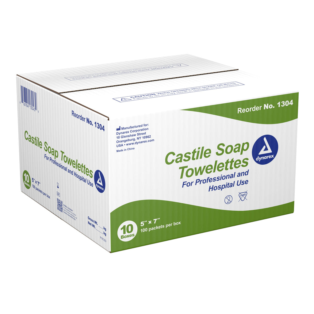 dynarex® Scented Castile Soap Towelettes, Individual Packets 1304