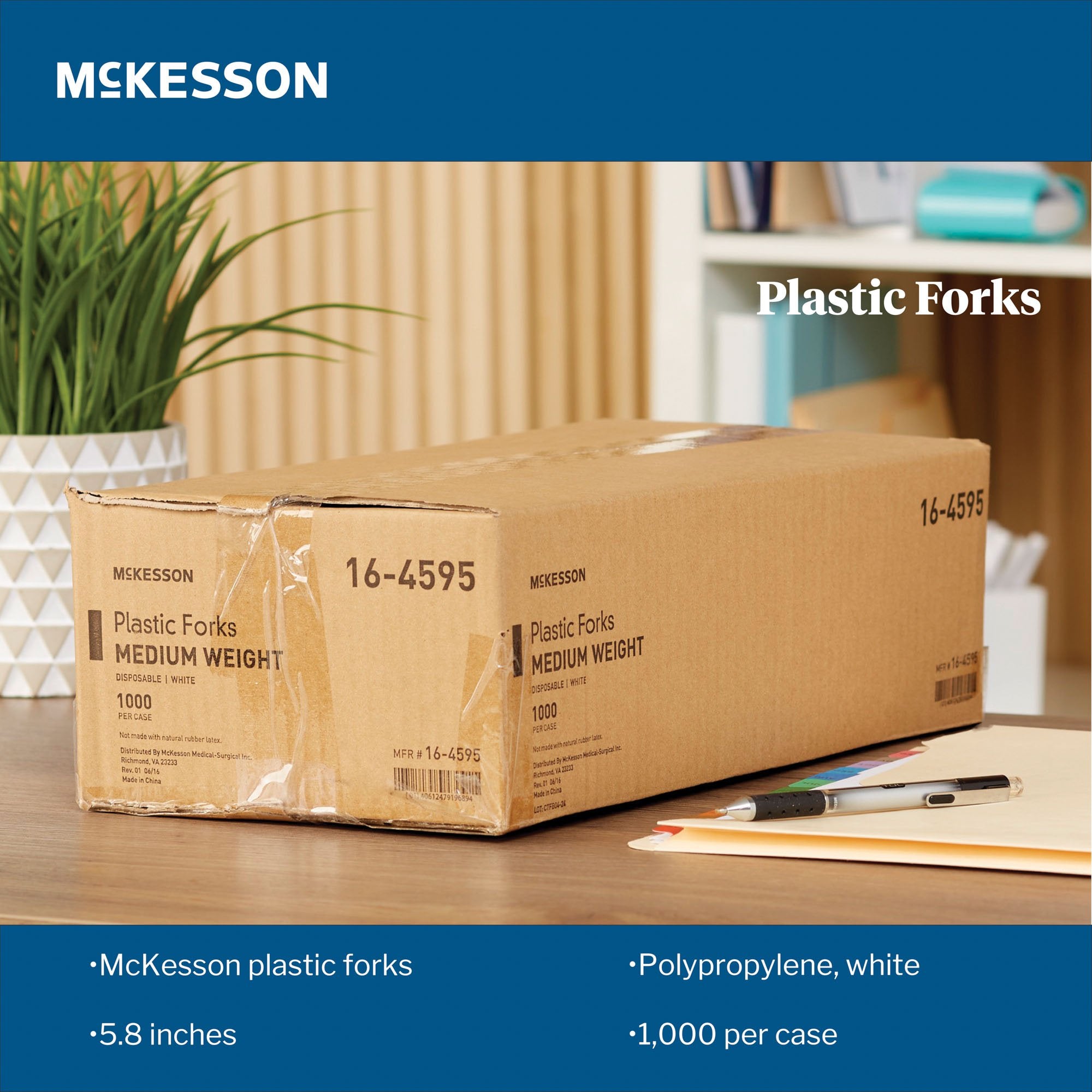 McKesson Polypropylene Fork, White 16-4595