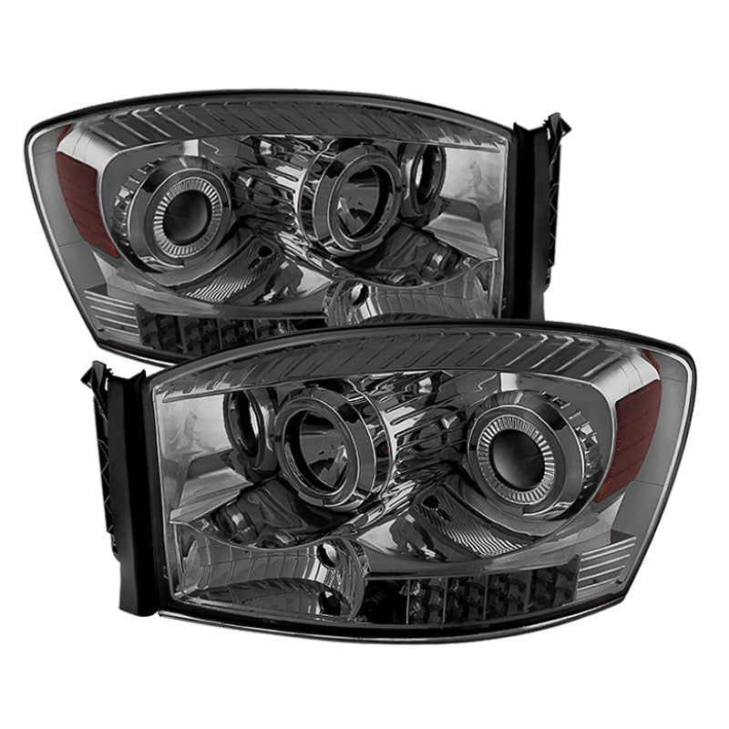 SPYDER Xtune Dodge Ram 1500 06-08 / Ram 2500/3500 06-09 Halo Projector Headlights Smoked PRO-JH-DR06-LED-SM 9028342