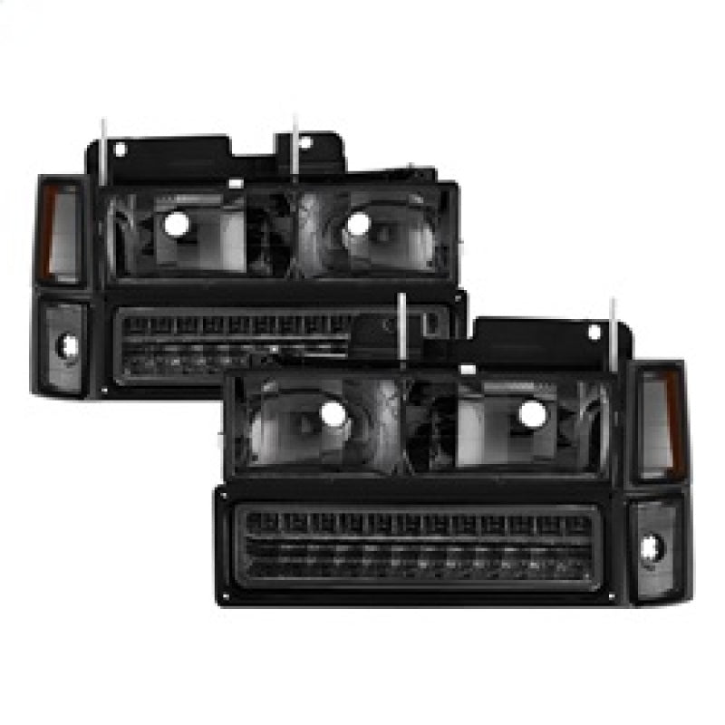 SPYDER Xtune 92-94 Blazer Full Size Corner/LED Bumper Headlights Smoke HD-JH-CCK88-LED-AM-SM-SET 5069566