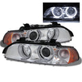 SPYDER Xtune Bmw E39 5-Series 97-03 Halo Projector Headlights Chrome PRO-CL-BE3997-G2-C 5073235