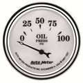 AutoMeter Gauge Oil Press 2-1/16in. 100PSI Elec Old Tyme White II 1227