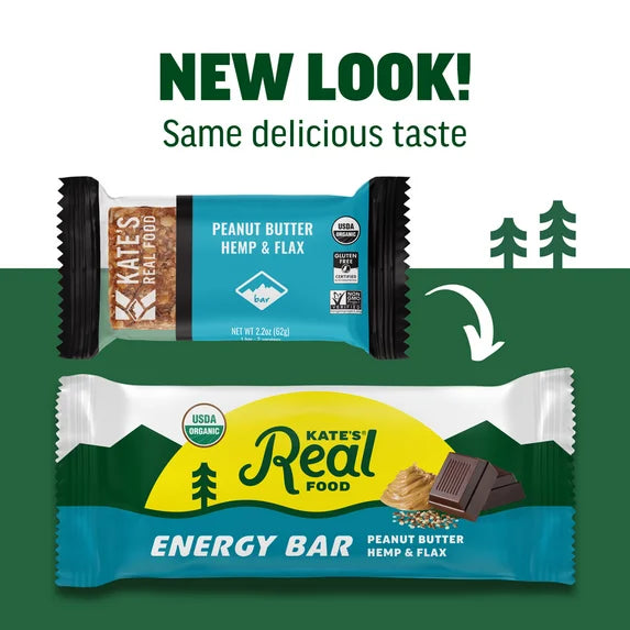 Kate's Real Food Peanut Butter Hemp Protein Fruit & Nut Bars, 2.2 oz, Case of 12