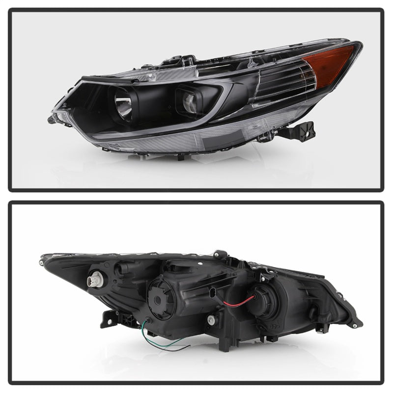 SPYDER xTune 09-14 Acura TSX Projector Headlights - Light Bar DRL - Black (PRO-JH-ATSX09-LB-BK) 9042218