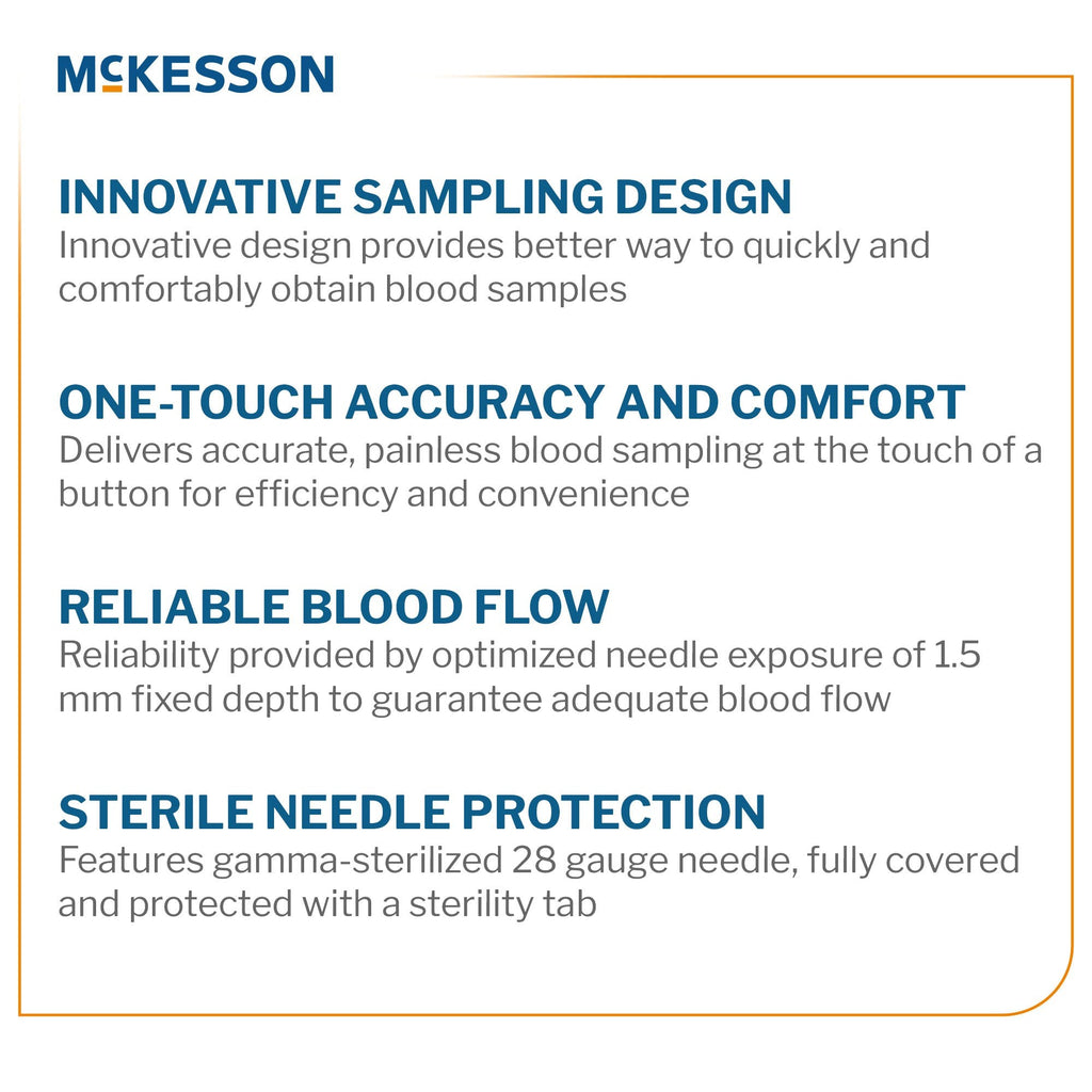 McKesson Push Button Safety Lancet, 28 Gauge 16-PBSL28GX