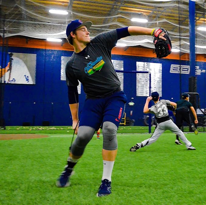 Baseball and Softball Movement Enhancement Training System Including Belt/Harness, Foot/Ankle Strap, 2 Bungee Cords. Enhance Hitting, Pitching, & Throwing