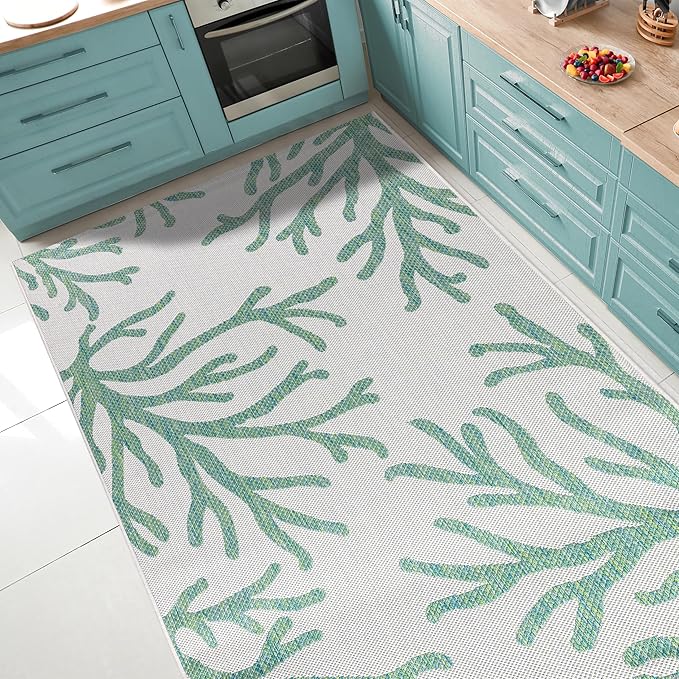 Keen Home Design Terrace Outdoor Area Rug - 9x12 Washable Indoor/Outdoor Rug for Patio, Kitchen, Balcony, Beach, Garden, Deck and Porch, Size: 8'10"x12'