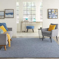 Nourison Positano Indoor-Outdoor Navy Blue 4' x 6' Area Rug, Easy Cleaning, Non Shedding, Bed Room, Living Room, Dining Room, Backyard, Deck, Patio (4x6)