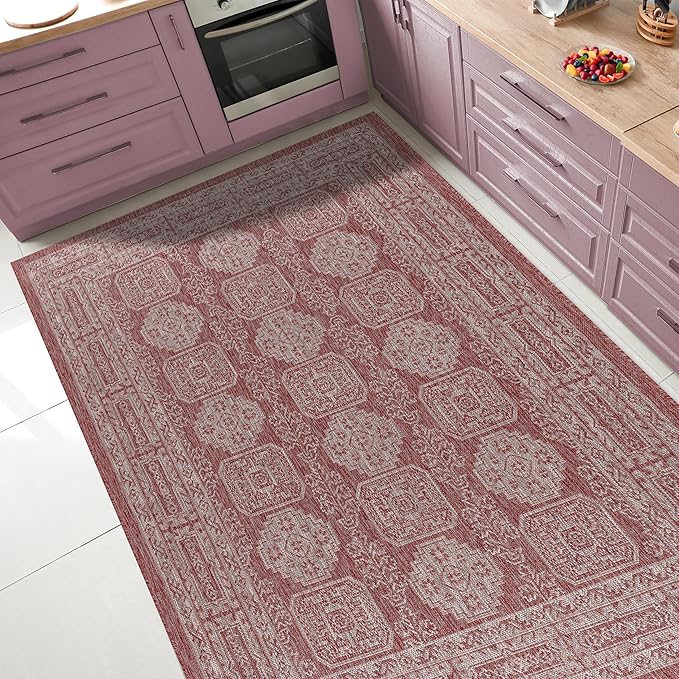 Keen Home Design Terrace Outdoor Area Rug - 6x9 Washable Indoor/Outdoor Rug for Patio, Kitchen, Balcony, Beach, Garden, Deck and Porch, Size: 6'x8'10"
