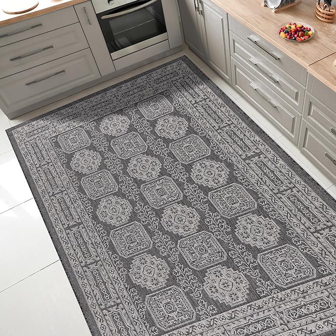 Keen Home Design Terrace Outdoor Area Rug - 9x12 Washable Indoor/Outdoor Rug for Patio, Kitchen, Balcony, Beach, Garden, Deck and Porch, Size: 8'10"x12'