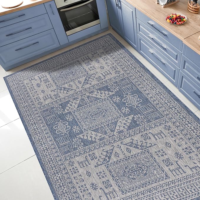 Keen Home Design Terrace Outdoor Area Rug - 12x15 Washable Indoor/Outdoor Rug for Patio, Kitchen, Balcony, Beach, Garden, Deck and Porch, Size: 12'x15'