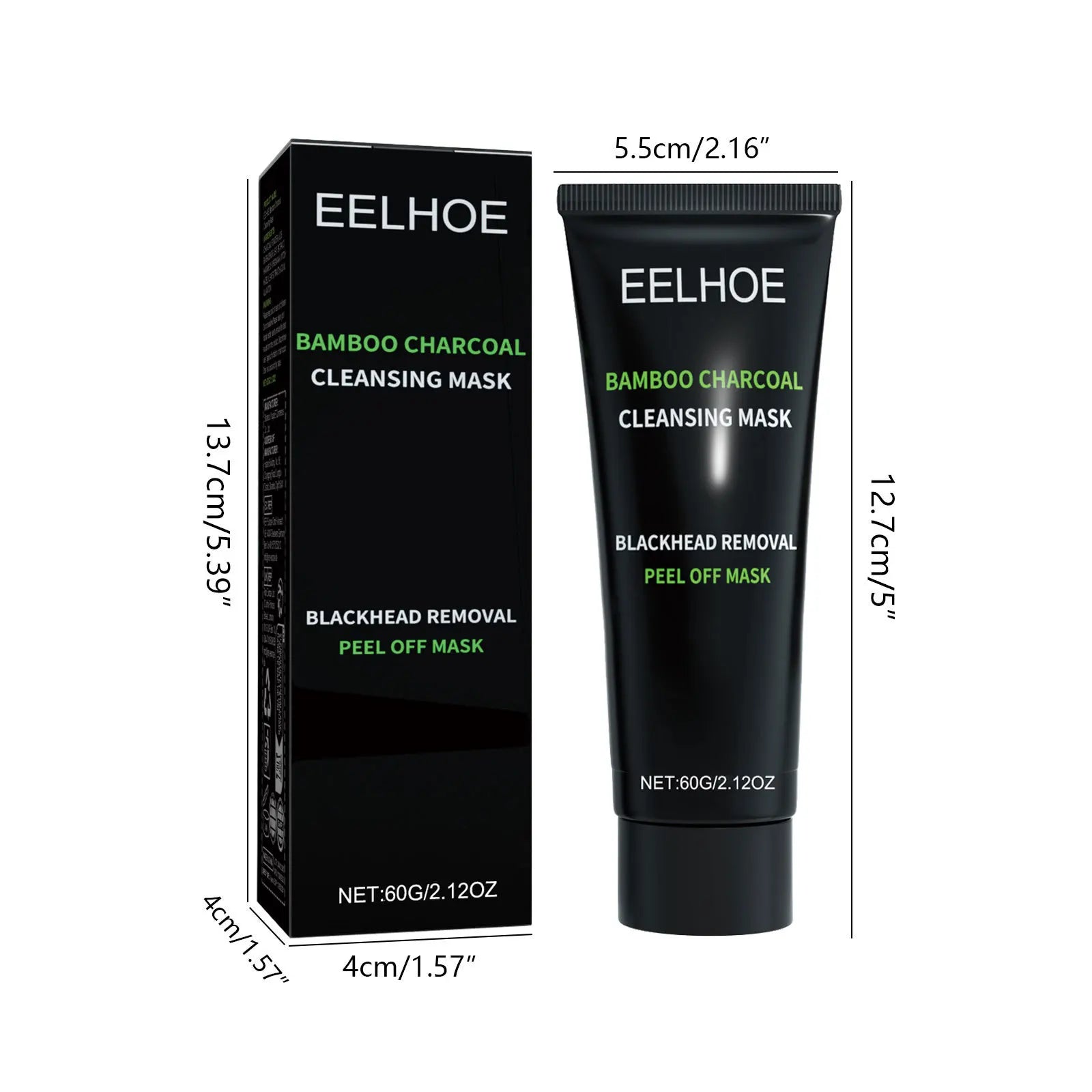 Eelhoe Bamboo Charcoal Blackhead Remover Face Mask Deep Cleansing Pores Shrink Nourishing Acne Treatment Face Peel Off Mask