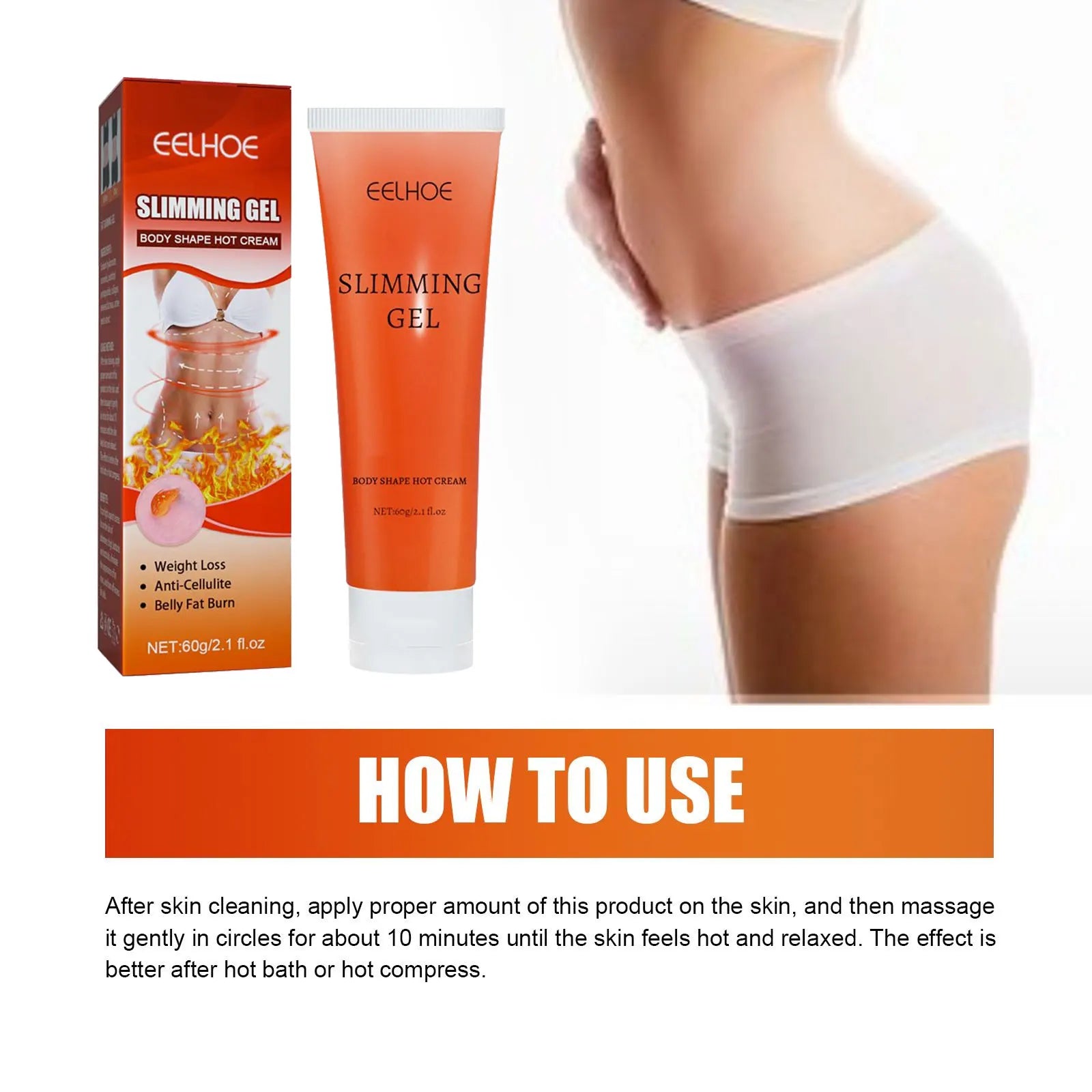 Fat Slimming Gel Firming Skin Tightening Cellulite Remove for Abdomen Waist Weight Loss Massage Beauty Health Body Shaping Cream