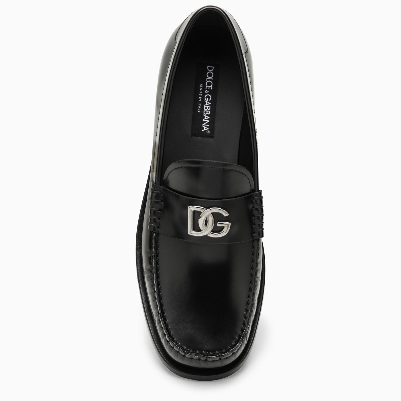 Dolce&Gabbana Black Leather Loafer With Logo