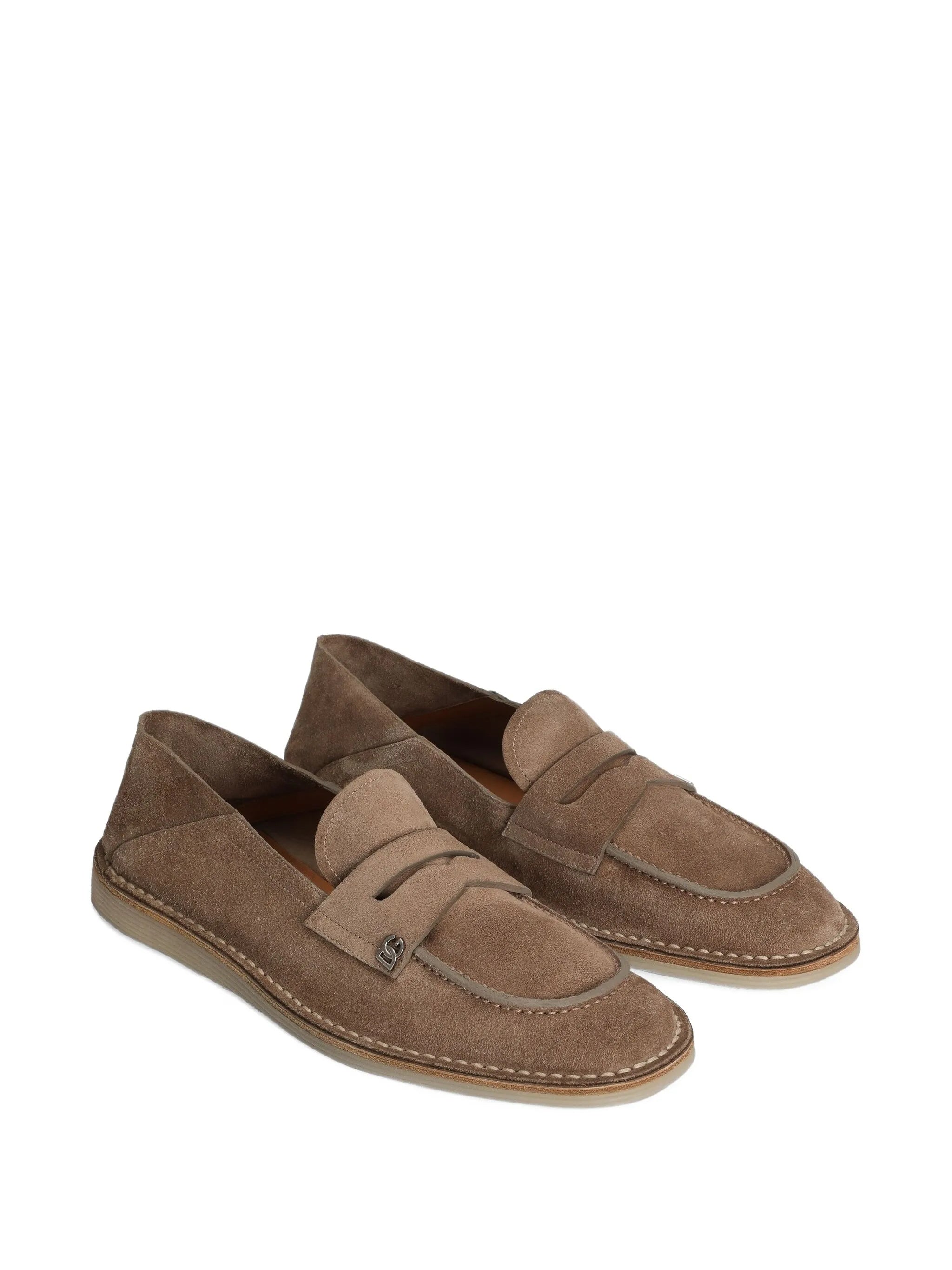 DOLCE & GABBANA Stylish Leather Moccasin Slippers for Men
