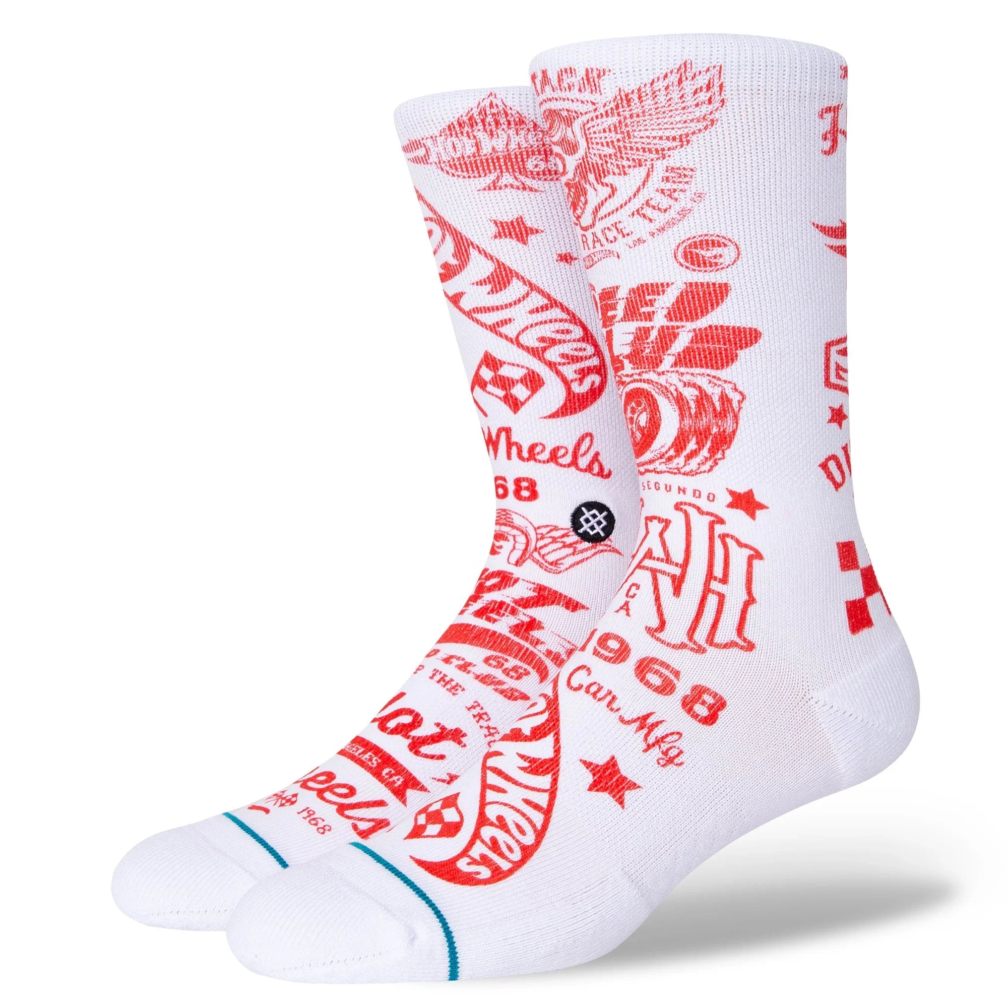 Stance Hot Wheels Crew Socks - White