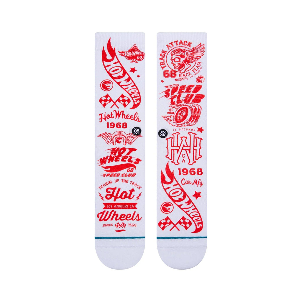 Stance Hot Wheels Crew Socks - White