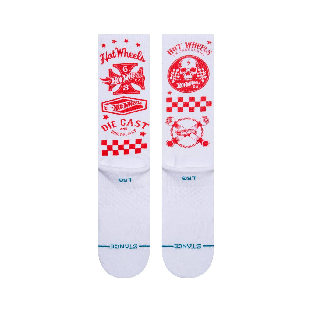Stance Hot Wheels Crew Socks - White