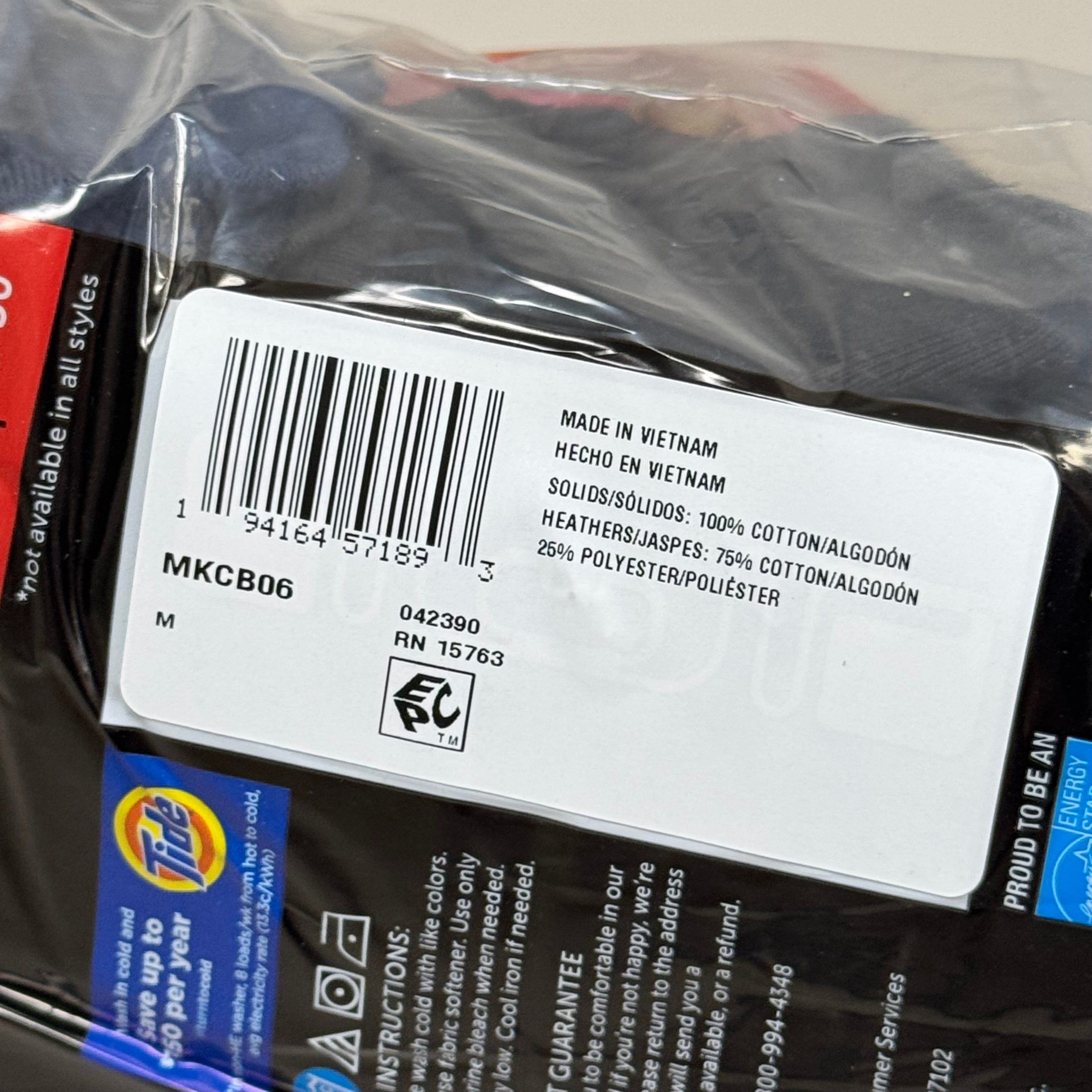 HANES (6 PACK) Men's Boxer Briefs Sz M 32-34" Black/Blue/Grey MKCB06