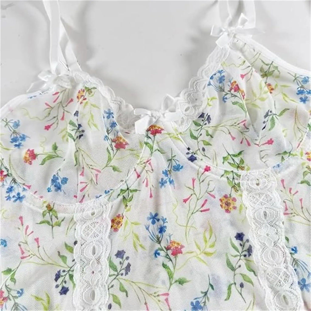 Sexy Lingerie Lace Lingerie Set Women's Babydoll Lingerie For Women Rustic FloralSide Split Nightgown