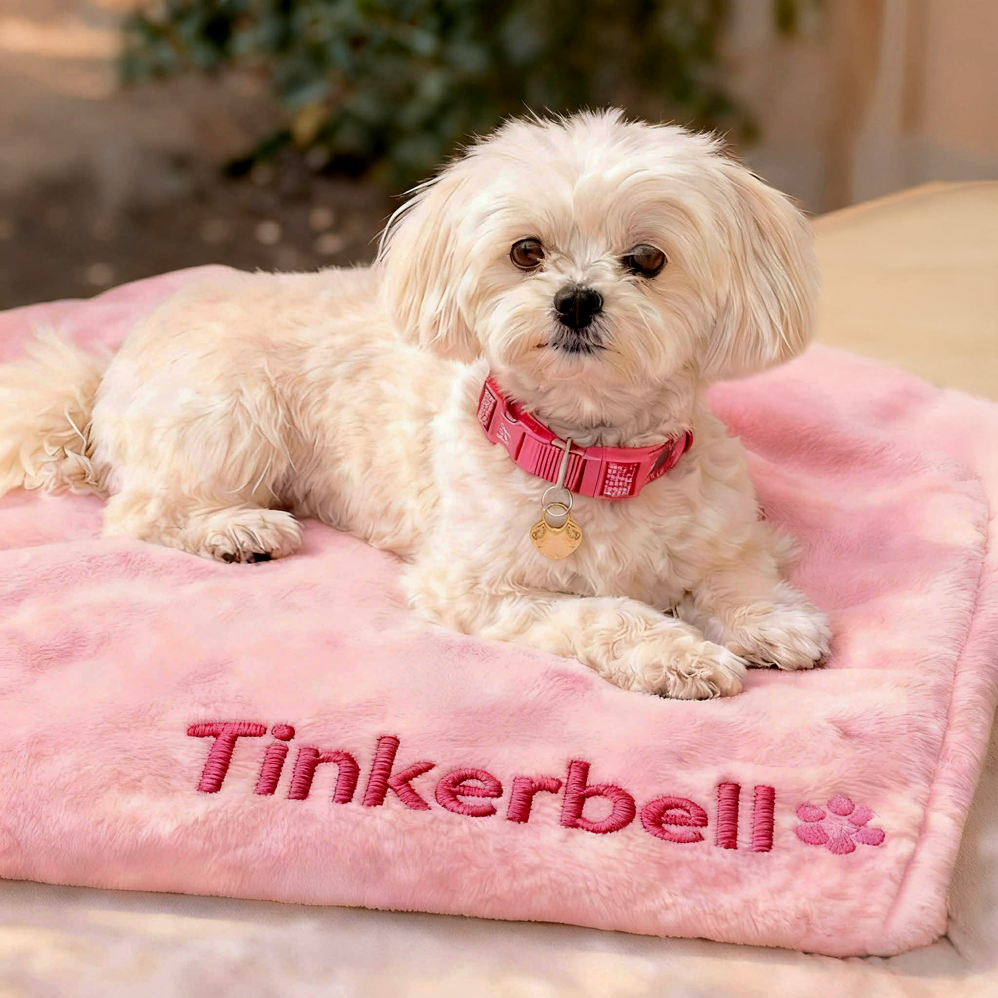 Personalized Dog Blanket – Embroidered Pet Name Fleece Blanket