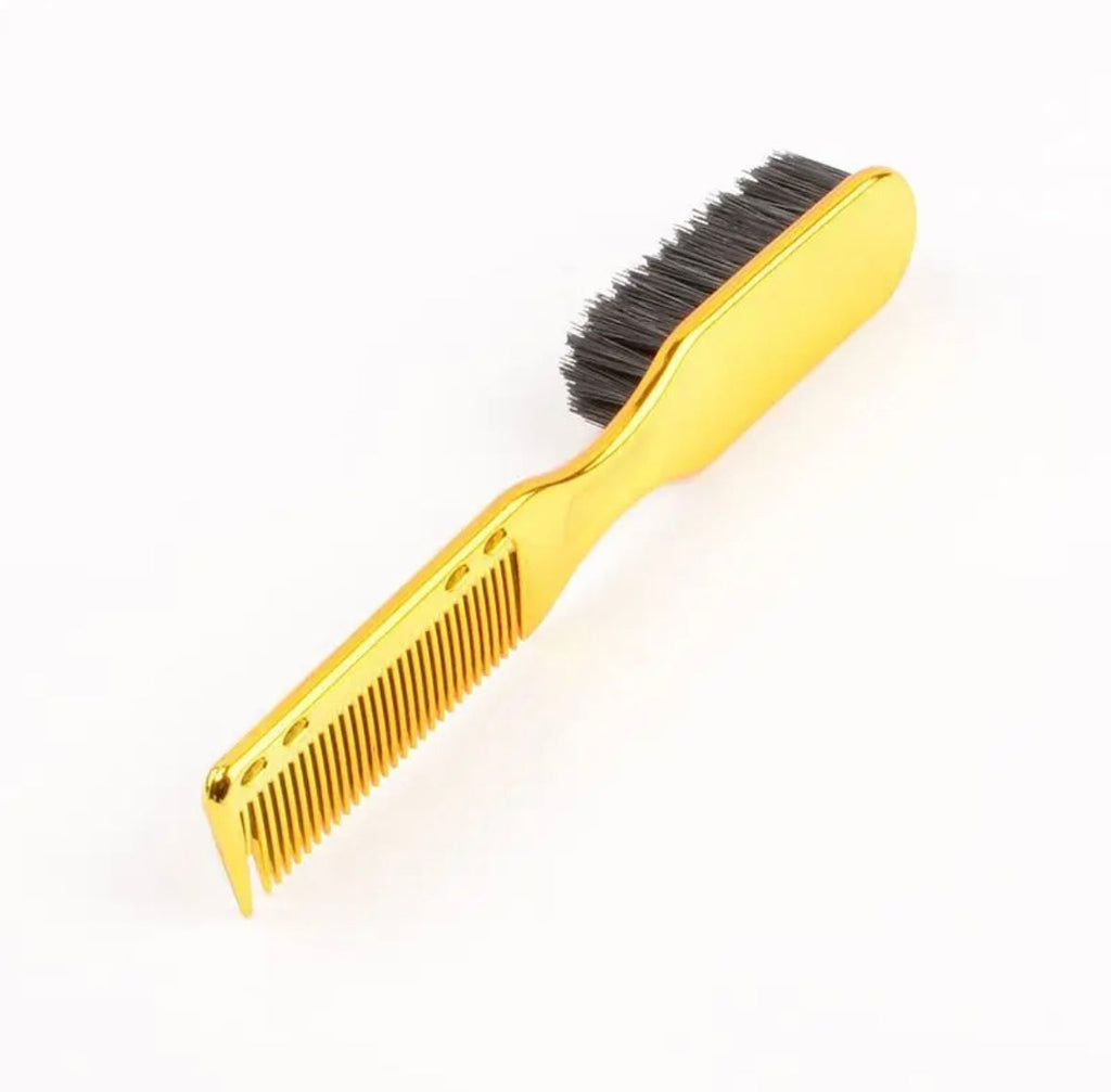 Double-Sided Beard Brush & Beard Comb Barber Brush for Grooming Beard Non-Slip & Sturdy Bristle Brush for Clean Cuts Professional Barber Comb for Beard & Hair Edge Control Brush Barber Accessories