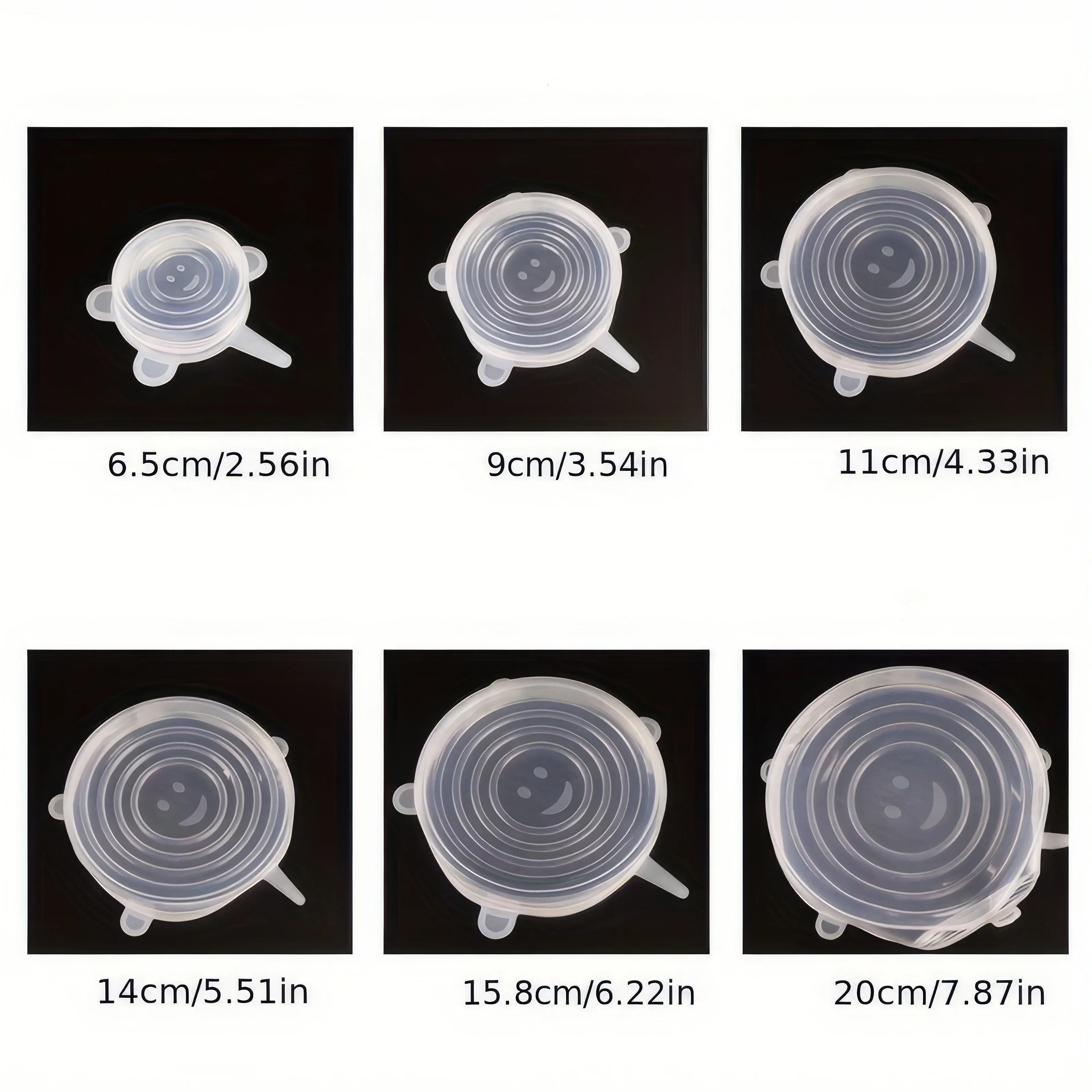 6/12/18 Piece Set of Silicone Fresh-keeping Cover in White, Reusable, Suitable for Refrigerators and Various Scenarios
