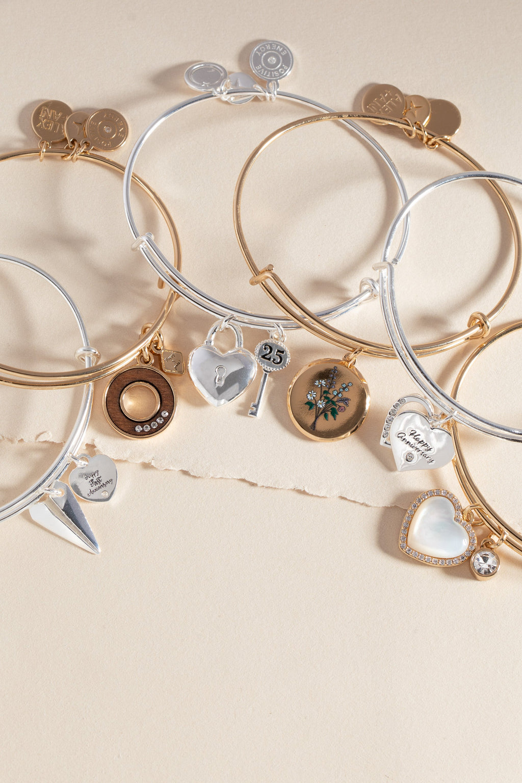 Mother of Pearl Heart Anniversary Bangle