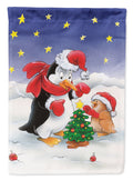 Penguin and Robin with Christmas Tree Garden Flag Mailbox Decorative Yard Banner Outside Patio Artwork for Flower Beds, Garden Size, Multicolor