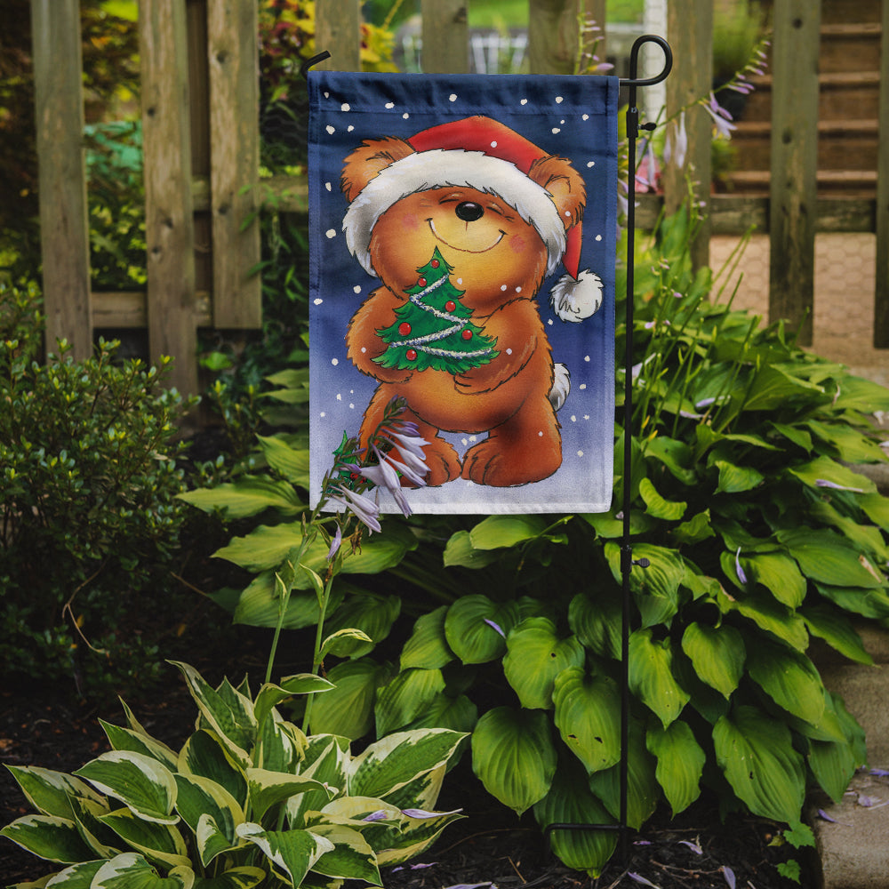 Teddy Bear and Christmas Tree Garden Flag Mailbox Decorative Yard Banner Outside Patio Artwork for Flower Beds, Garden Size, Multicolor