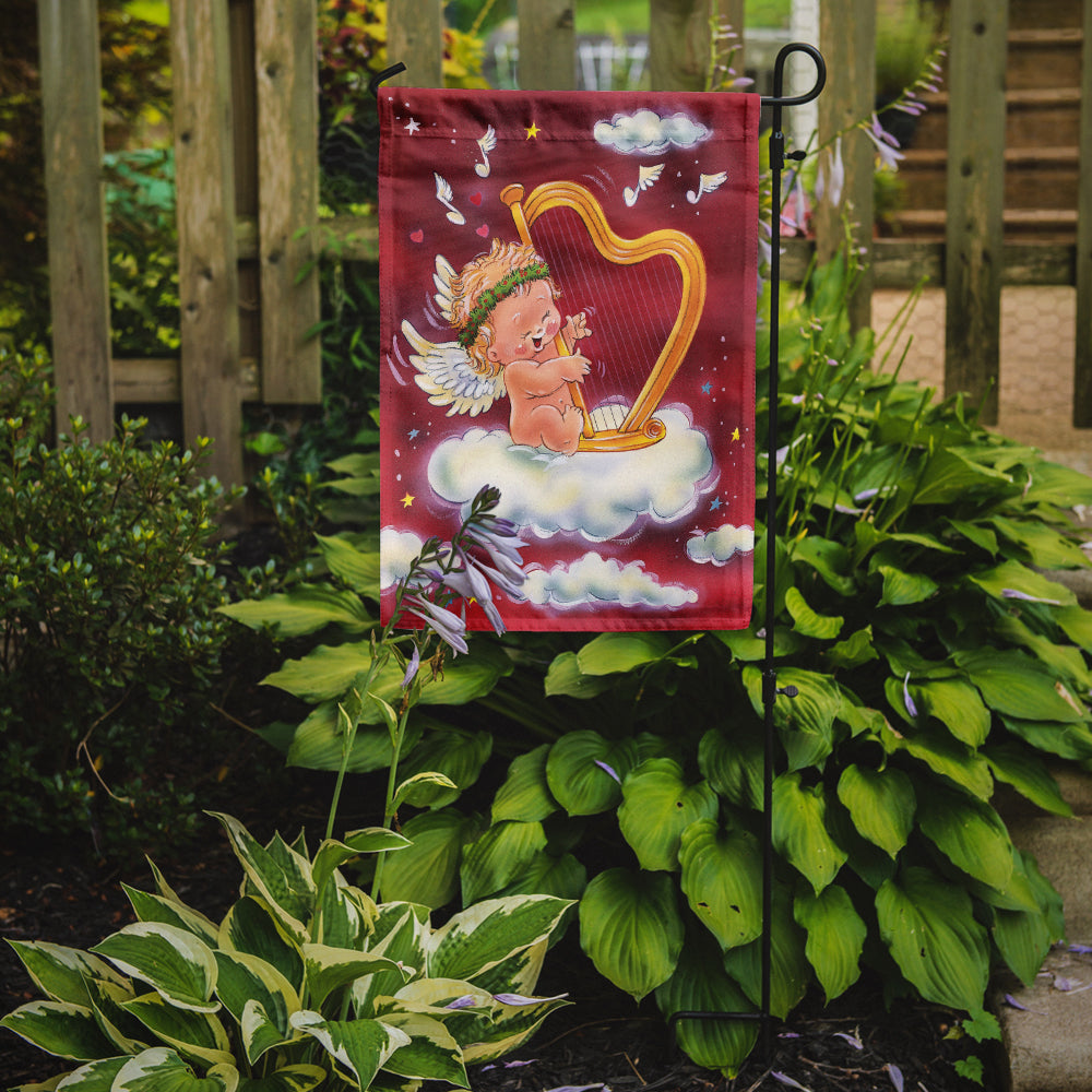 Angels with Harp Valentine's Garden Flag Mailbox Decorative Yard Banner Outside Patio Artwork for Flower Beds, Garden Size, Multicolor