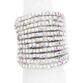 Rhinestone Pave Multi Row Stretch Ring