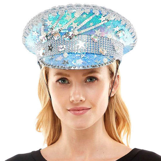 Star Pointed Sequin Bling Hat