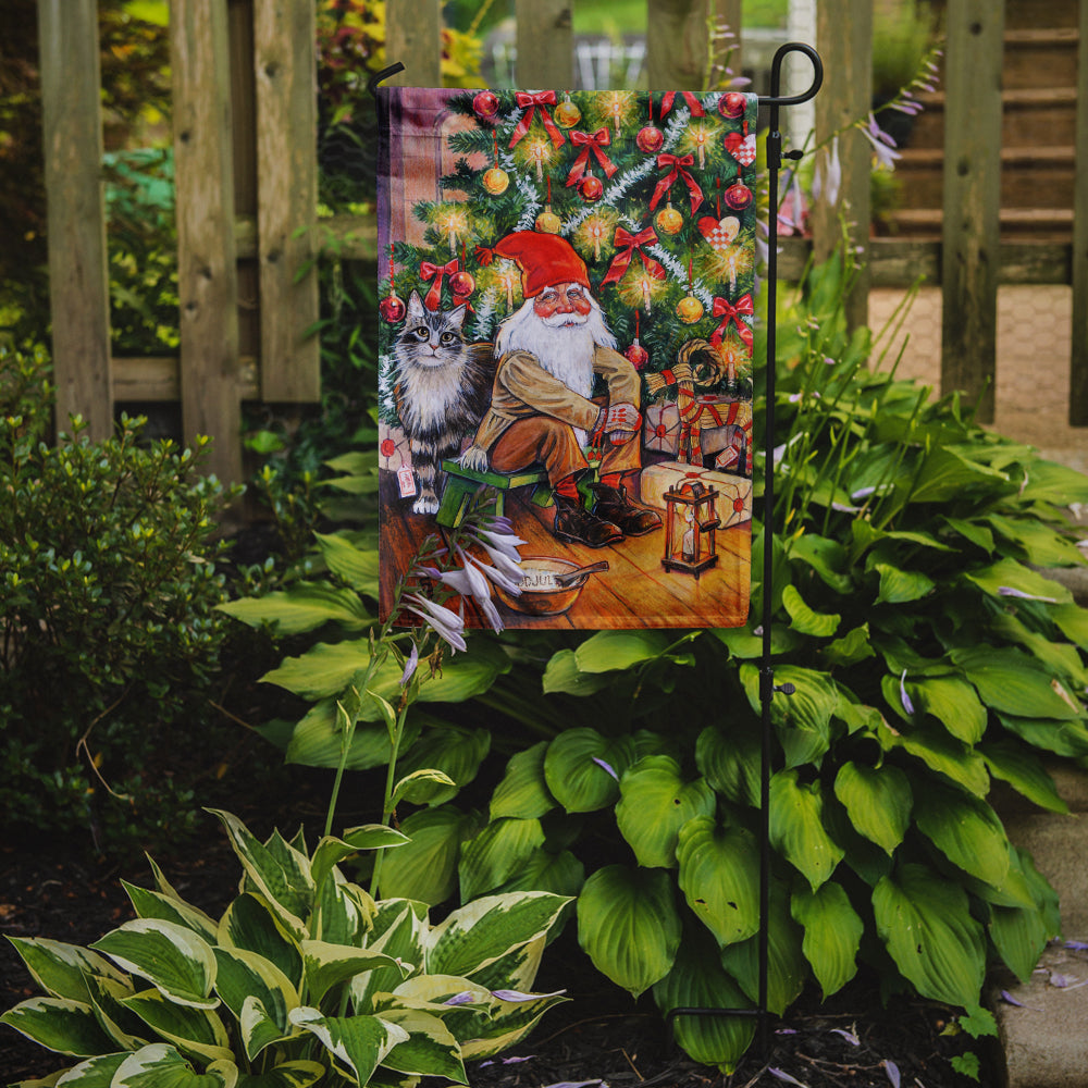 Christmas Gnome by the Tree Garden Flag Mailbox Decorative Yard Banner Outside Patio Artwork for Flower Beds, Garden Size, Multicolor