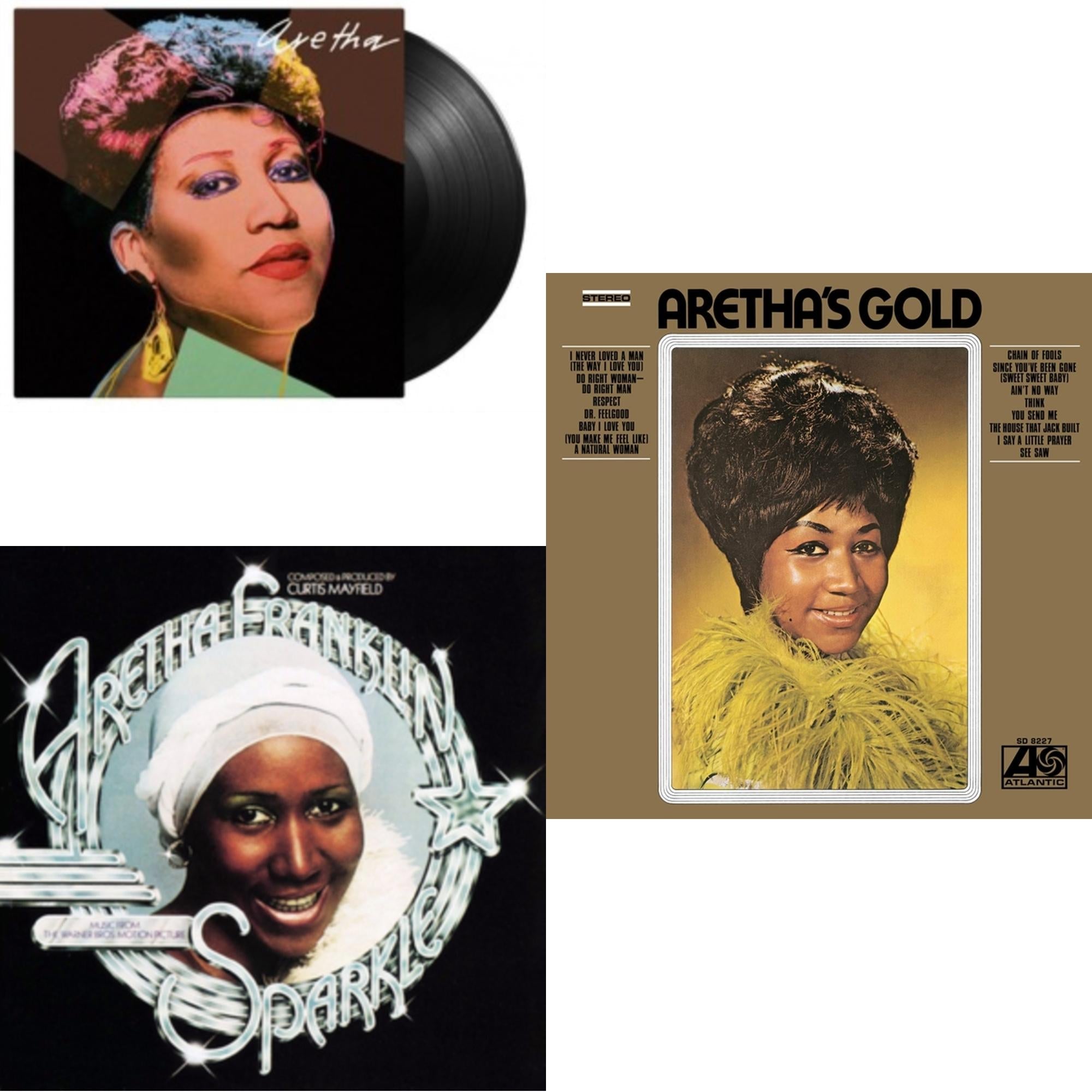 Aretha Franklin - Sparkle (Crystal Clear LP Vinyl) (Syeor) & Aretha's Gold & Aretha (180G)