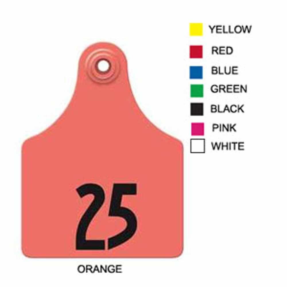 76-100 ORANGE Allflex: Maxi Fem/Sm Male