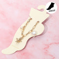 Heart Pearl Metal Bow Angel Balloon Dog Charm Station Paperclip Chain Anklet