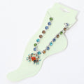 Enamel Crab Charm Round Stone Anklet