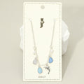 Dolphin Sea Glass Pearl Charm Station Anklet