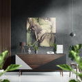 Olive Ivory Ink Marble Brushed Aluminium Dibond Wall Art