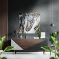 Black White Gold Flow Brushed Aluminium Dibond Wall Art