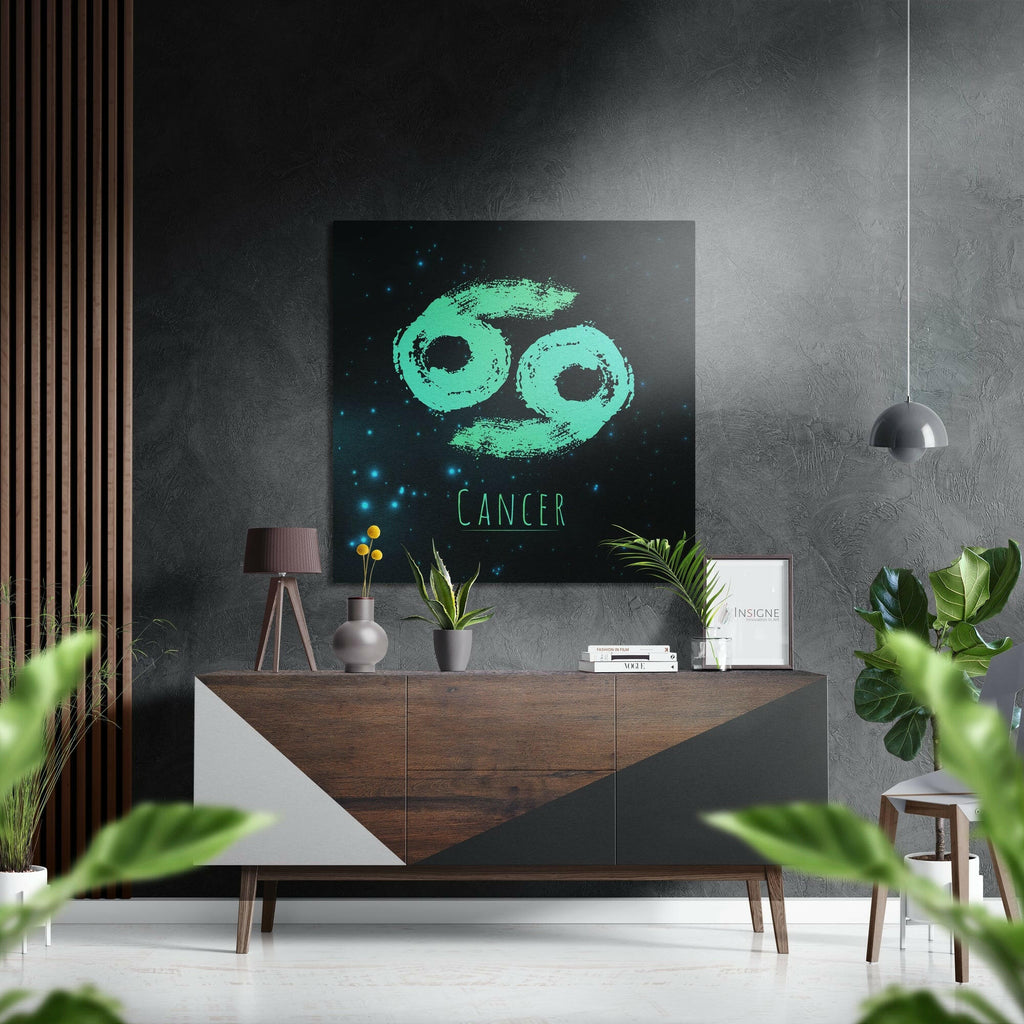 Mint Green Chalk Cancer Constellation Brushed Aluminium Dibond Wall Art