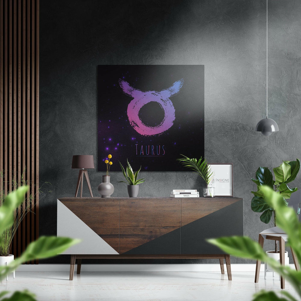 Pink Purple Nebula Taurus Star Sign Brushed Aluminium Dibond Wall Art