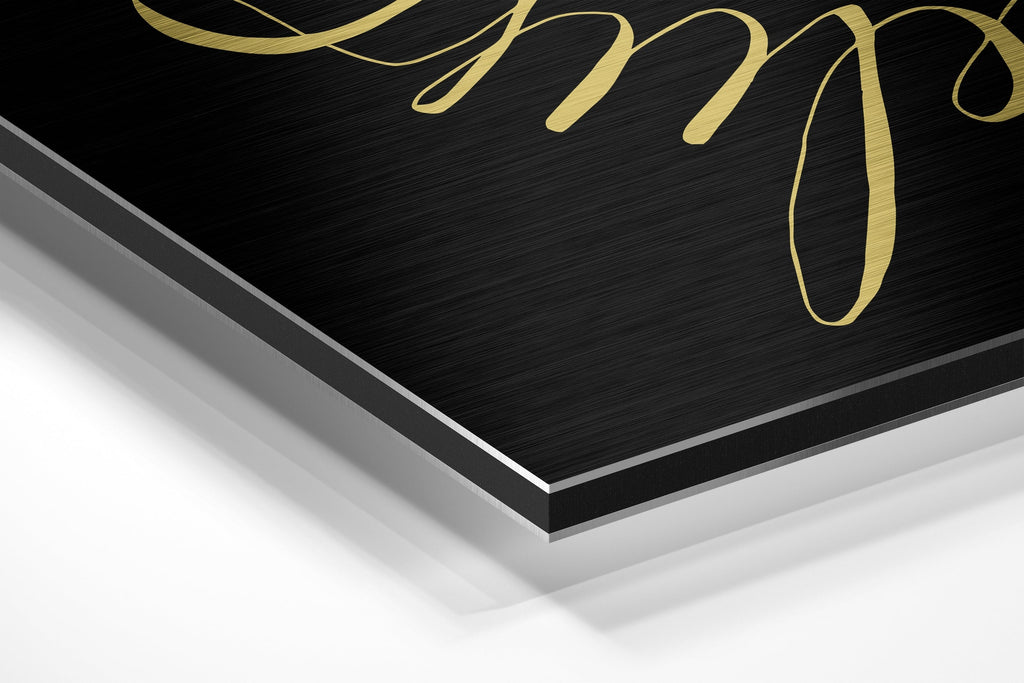 Gold Circle Always Believe Quote Brushed Aluminum Dibond Wall Art