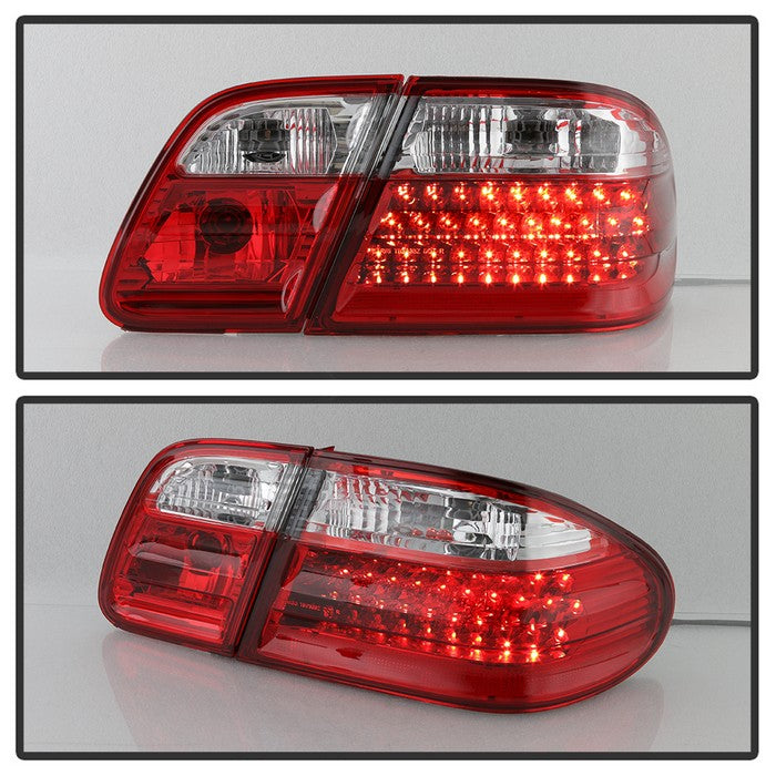 SPYDER Xtune Mercedes Benz W210 E-Class 96-02 LED Tail Lights Red Clear ALT-CL-MBW210-LED-RC 5020642