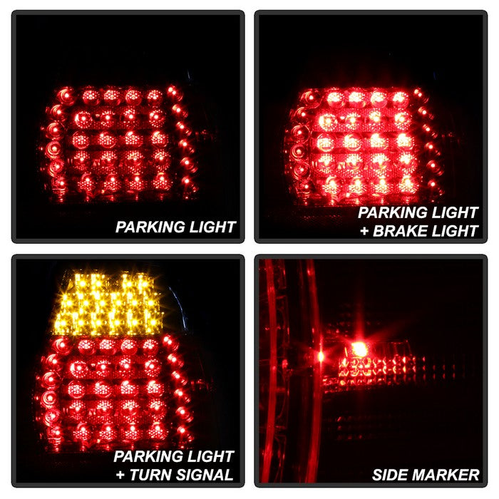 SPYDER xTune 02-05 BMW 3-Series E46 Sedan LED Tail Lights - Red Clear (ALT-JH-BE4602-4D-LED-RC) 9036835