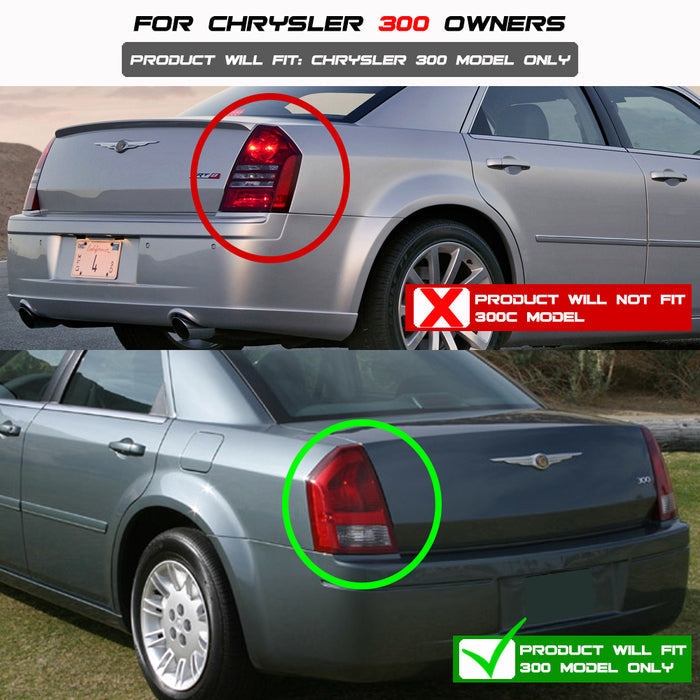 SPYDER Xtune Chrysler 300 05-07 LED Tail Lights Black ALT-JH-CHR305-LED-BK 9027567